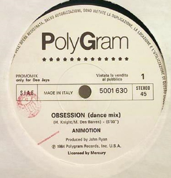 Animotion / Van Twist - Obsession (Dance Mix) / Shaft (Long Version) | Polygram (5001 630) - main
