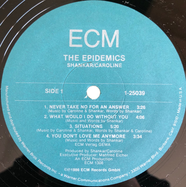 Shankar / Caroline - The Epidemics | ECM Records (ECM 1308) - 3 Shankar / Caroline - The Epidemics | ECM Records (ECM 1308) - 3