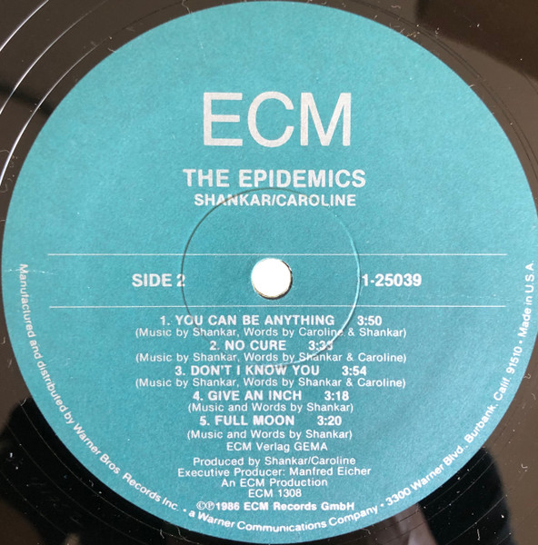 Shankar / Caroline - The Epidemics | ECM Records (ECM 1308) - 4 Shankar / Caroline - The Epidemics | ECM Records (ECM 1308) - 4