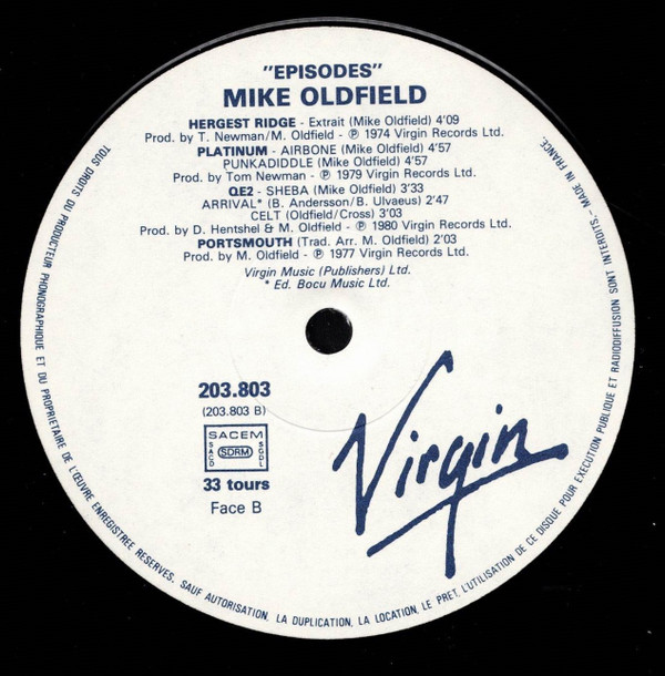 Mike Oldfield - Episodes | Virgin (203803) - 3 Mike Oldfield - Episodes | Virgin (203803) - 3