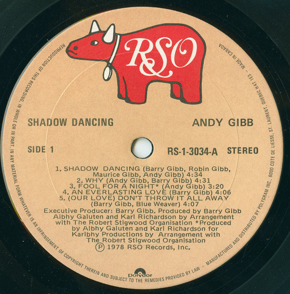Andy Gibb - Shadow Dancing | RSO (RS-1-3034) - 3