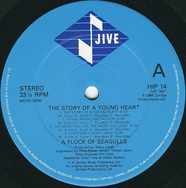 A Flock Of Seagulls - The Story Of A Young Heart | Jive (HIP 14) - 3 A Flock Of Seagulls - The Story Of A Young Heart | Jive (HIP 14) - 3