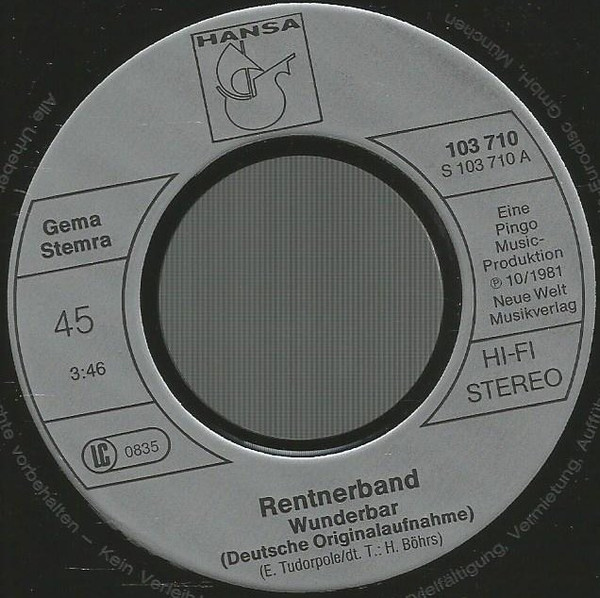 Rentnerband - Wunderbar | Hansa (103 710) - 3