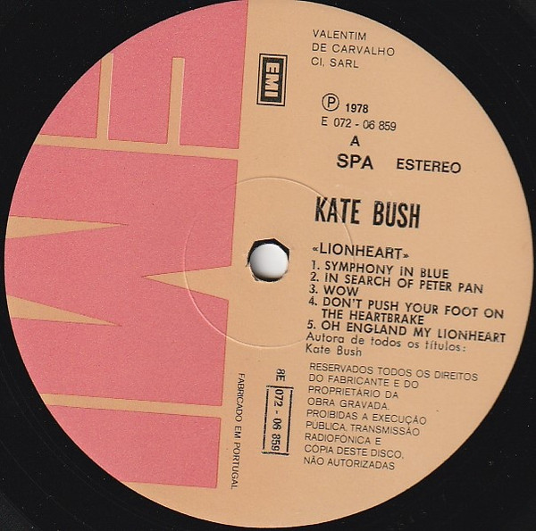 Kate Bush - Lionheart | EMI (8E 072 06859) - 2
