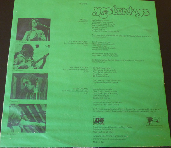 Yes - Yesterdays | Atlantic (W 50048) - 3