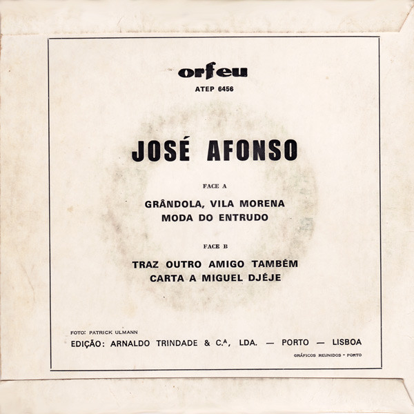 José Afonso - Grândola, Vila Morena | Orfeu (ATEP 6456) - 2 José Afonso - Grândola, Vila Morena | Orfeu (ATEP 6456) - 2