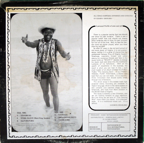 Godwin Omabuwa & His Cassanova Dandies - Olitubutubu | Ekotse Records (EILPS 701) - 2 Godwin Omabuwa & His Cassanova Dandies - Olitubutubu | Ekotse Records (EILPS 701) - 2