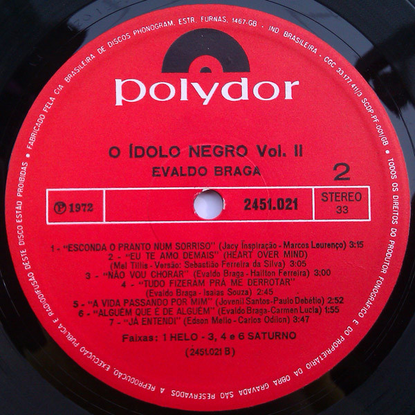 Evaldo Braga - O Ídolo Negro Volume 2 | Polydor (2451 021) - 4 Evaldo Braga - O Ídolo Negro Volume 2 | Polydor (2451 021) - 4