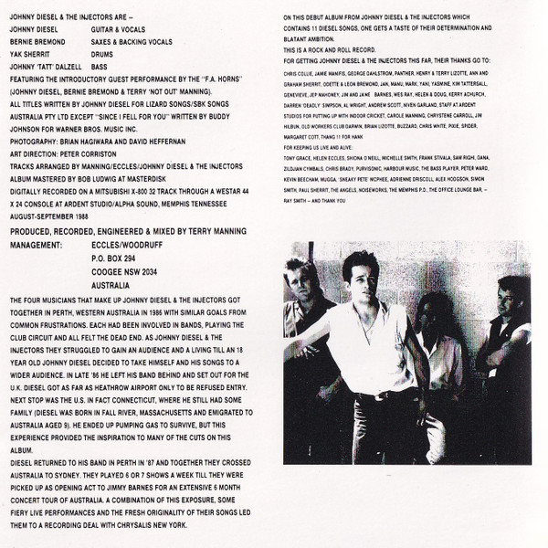 Johnny Diesel & The Injectors - Johnny Diesel & The Injectors | Chrysalis (CDCHR 321672) - 2