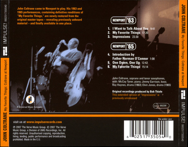 John Coltrane - My Favorite Things: Coltrane At Newport | Impulse! (0602517350540) - 2