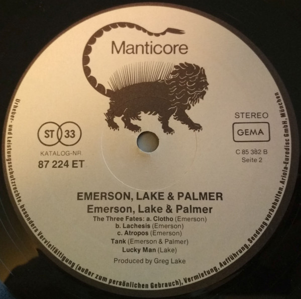 Emerson, Lake & Palmer - Emerson, Lake & Palmer | Manticore (87 224 ET) - 4 Emerson, Lake & Palmer - Emerson, Lake & Palmer | Manticore (87 224 ET) - 4