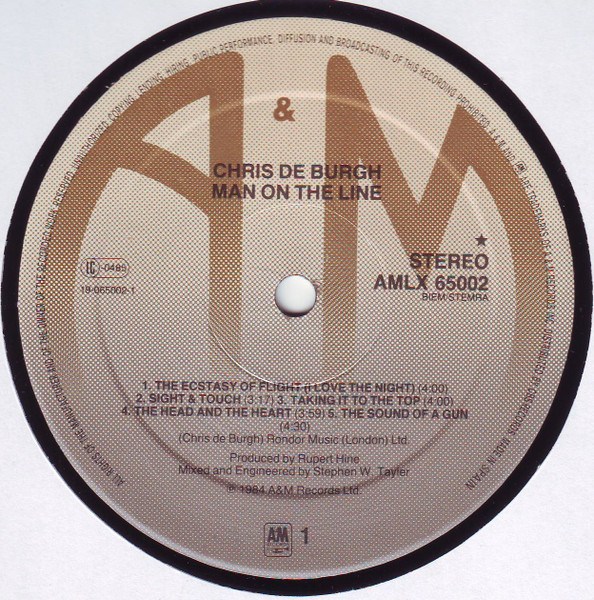 Chris de Burgh - Man On The Line | A&M Records (AMLX 65002) - 3 Chris de Burgh - Man On The Line | A&M Records (AMLX 65002) - 3