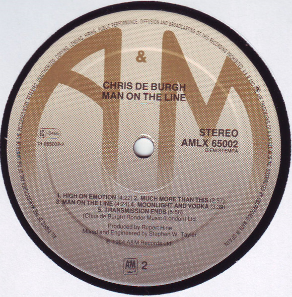 Chris de Burgh - Man On The Line | A&M Records (AMLX 65002) - 4 Chris de Burgh - Man On The Line | A&M Records (AMLX 65002) - 4