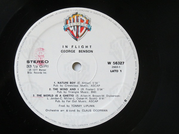 George Benson - In Flight | Warner Bros. Records (W 56327) - 3 George Benson - In Flight | Warner Bros. Records (W 56327) - 3