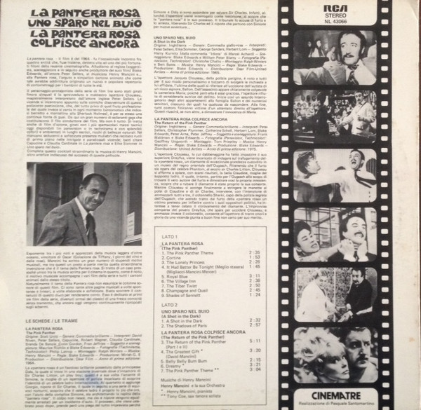 Henry Mancini - La Pantera Rosa / Uno Sparo Nel Buio / La Pantera Rosa Colpisce Ancora | RCA (NL 43066) - 2 Henry Mancini - La Pantera Rosa / Uno Sparo Nel Buio / La Pantera Rosa Colpisce Ancora | RCA (NL 43066) - 2