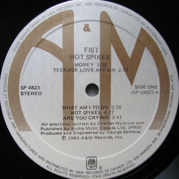 Fist - Hot Spikes | A&M Records (SP 4823) - 3 Fist - Hot Spikes | A&M Records (SP 4823) - 3