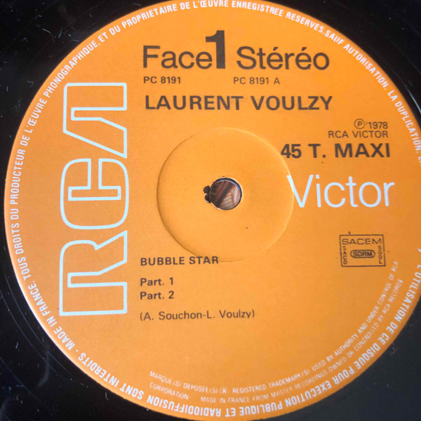 Laurent Voulzy - Bubble Star | RCA Victor (PC 8191) - 3