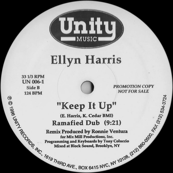 Ellyn Harris - Keep It Up | Unity Records (UN 006-1) - 2