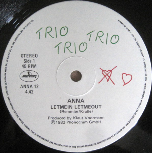Trio - Anna - Letmein Letmeout (12" - Limited Edition) [Vinyl] | Mercury (ANNA 12) - 3