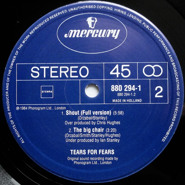 Tears For Fears - Shout (Remix Version) | Mercury (880 294-1) - 4 Tears For Fears - Shout (Remix Version) | Mercury (880 294-1) - 4