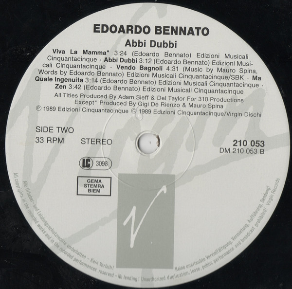 Edoardo Bennato - Abbi Dubbi | Virgin (210 053) - 4