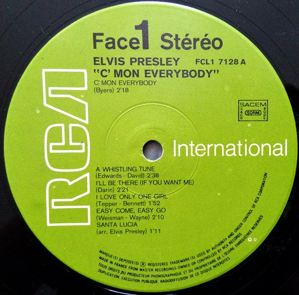 Elvis Presley - C'mon Everybody | RCA International (FCL1 7128) - 3 Elvis Presley - C'mon Everybody | RCA International (FCL1 7128) - 3