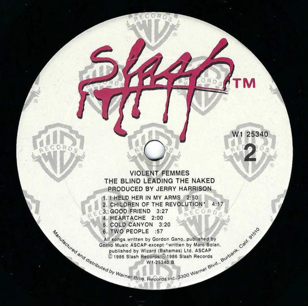 Violent Femmes - The Blind Leading The Naked | Slash (9 W1-25340) - 2 Violent Femmes - The Blind Leading The Naked | Slash (9 W1-25340) - 2