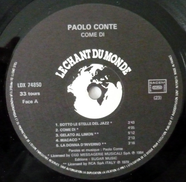 Paolo Conte - Come Di | Le Chant Du Monde (LDX 74850) - 2 Paolo Conte - Come Di | Le Chant Du Monde (LDX 74850) - 2