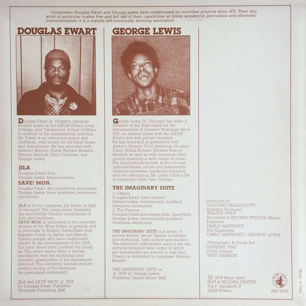 George Lewis / Douglas Ewart - Jila-Save! Mon.-The Imaginary Suite | Black Saint (BSR 0026) - 2 George Lewis / Douglas Ewart - Jila-Save! Mon.-The Imaginary Suite | Black Saint (BSR 0026) - 2