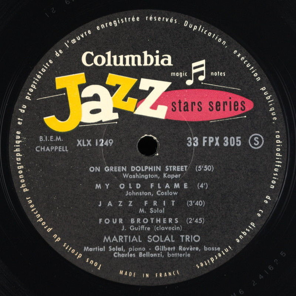 Martial Solal Trio - Martial Solal "Trio" | Columbia (FPX 305) - 4 Martial Solal Trio - Martial Solal "Trio" | Columbia (FPX 305) - 4