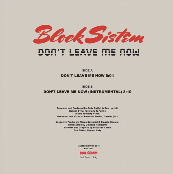 Block Sistem - Don't Leave Me Now | Best Record Italy (BST-X050) - 2 Block Sistem - Don't Leave Me Now | Best Record Italy (BST-X050) - 2