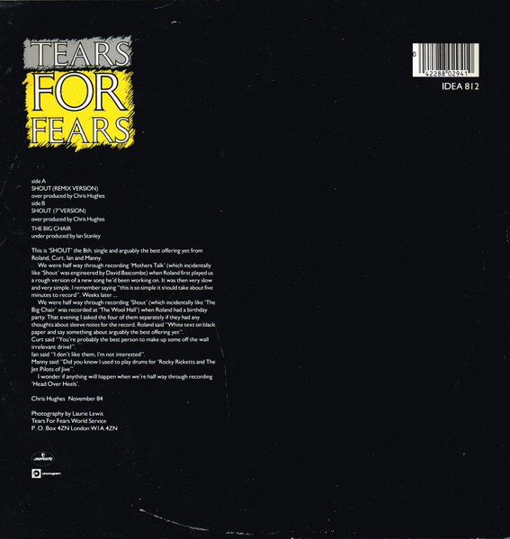 Tears For Fears - Shout (Remix Version) | Mercury (IDEA 812) - 2
