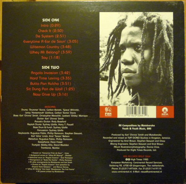Mutabaruka - Check It! | Real Authentic Sound (RASLP 3264) - 2