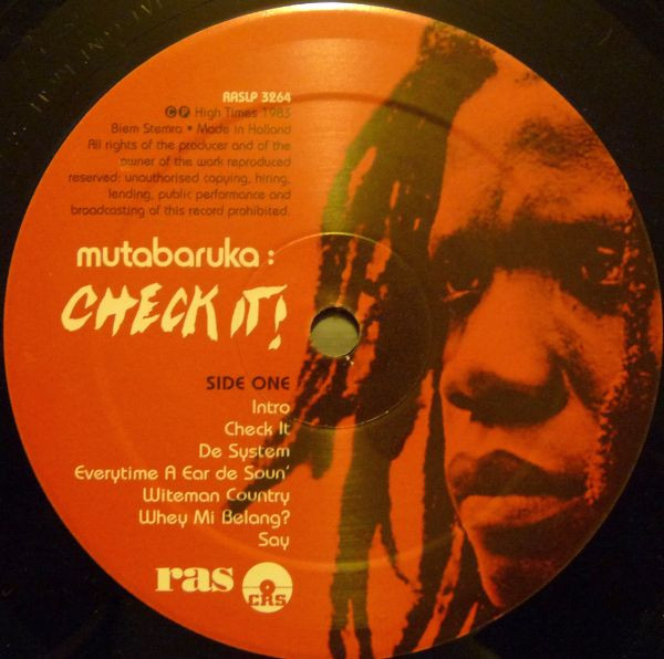 Mutabaruka - Check It! | Real Authentic Sound (RASLP 3264) - 3
