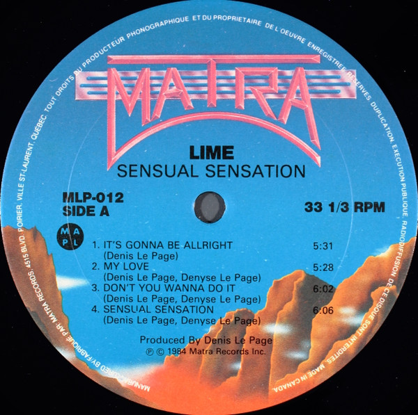 Lime - Sensual Sensation [Vinyl] | Matra (MLP-012) - 3