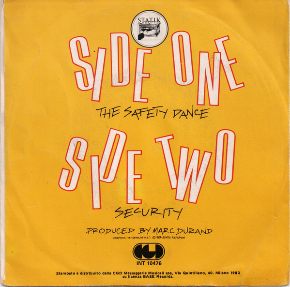 Men Without Hats - The Safety Dance | CGD (INT 10476) - 2
