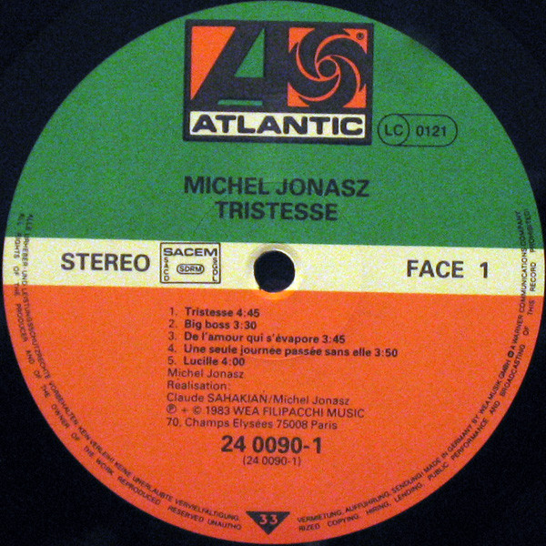 Michel Jonasz - Tristesse | Atlantic (24 0090-1) - 3