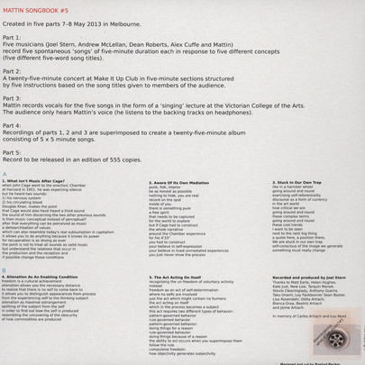 Mattin - Songbook #5 | Disembraining Machine (none) - 2