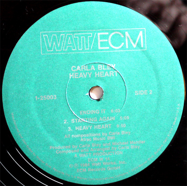 Carla Bley - Heavy Heart | WATT/ECM (1-25003) - 4