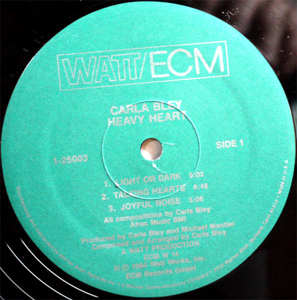 Carla Bley - Heavy Heart | WATT/ECM (1-25003) - 3