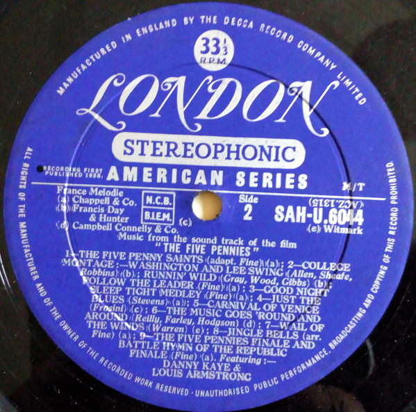 Danny Kaye , Louis Armstrong - The Five Pennies (Original Soundtrack Album) | London Records (SAH-U 6044) - 4 Danny Kaye , Louis Armstrong - The Five Pennies (Original Soundtrack Album) | London Records (SAH-U 6044) - 4
