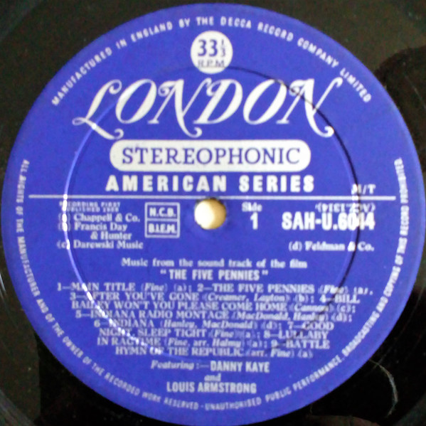 Danny Kaye , Louis Armstrong - The Five Pennies (Original Soundtrack Album) | London Records (SAH-U 6044) - 3 Danny Kaye , Louis Armstrong - The Five Pennies (Original Soundtrack Album) | London Records (SAH-U 6044) - 3