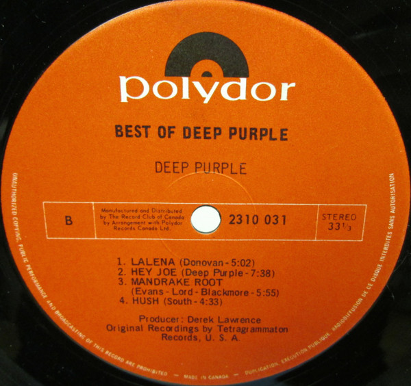 Deep Purple - Best Of Deep Purple [Vinyl] | Polydor (2310 031) - 4