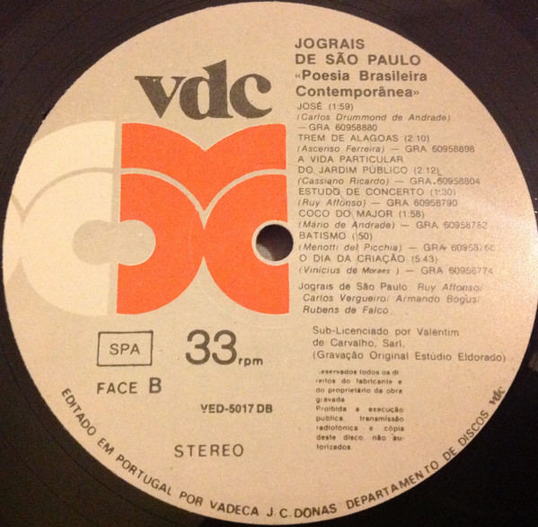 Jograis De São Paulo - Poesia Brasileira Contemporânea | VDC (VED-5017DB) - 3 Jograis De São Paulo - Poesia Brasileira Contemporânea | VDC (VED-5017DB) - 3