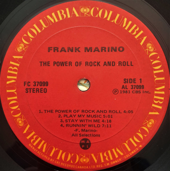 Frank Marino - The Power Of Rock And Roll [Vinyl] | Columbia (FC 37099) - 3