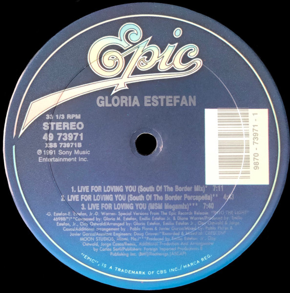 Gloria Estefan - Live For Loving You | Epic (49 73971) - 4