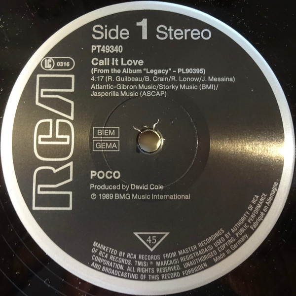 Poco - Call It Love | RCA (PT49340) - 3