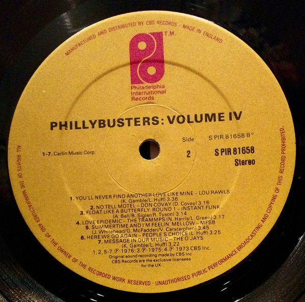 Various - Phillybusters Vol IV | Philadelphia International Records (PIR 81658) - 4 Various - Phillybusters Vol IV | Philadelphia International Records (PIR 81658) - 4