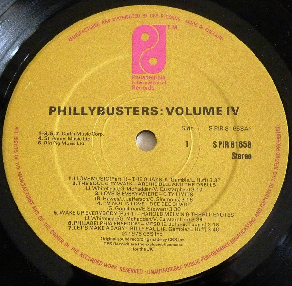 Various - Phillybusters Vol IV | Philadelphia International Records (PIR 81658) - 3 Various - Phillybusters Vol IV | Philadelphia International Records (PIR 81658) - 3