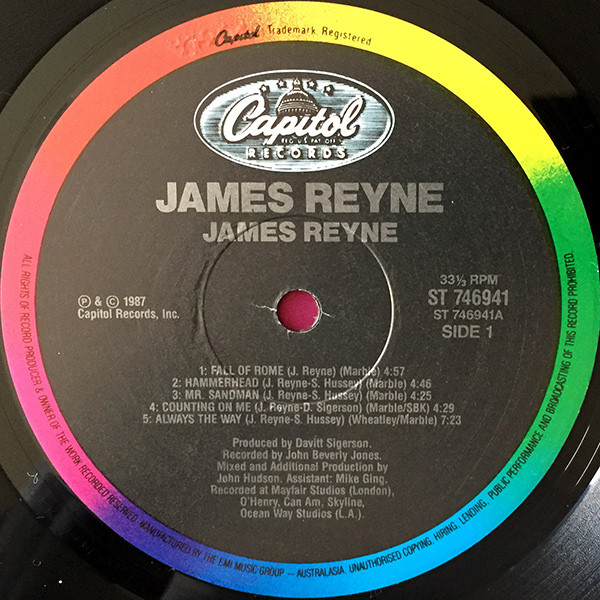 James Reyne - James Reyne | Capitol Records (ST.746941) - 2